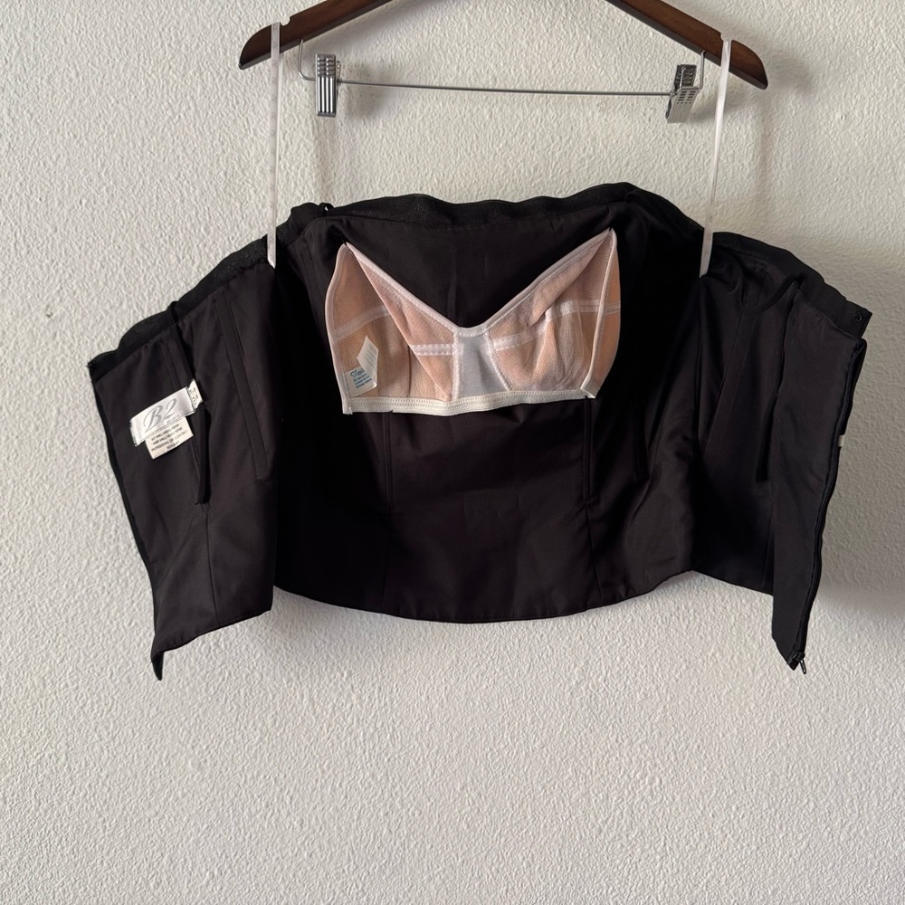 Vintage B2 Black White Bow Bustier Cami Bodice Top Y2K Preppy Size 14 - Picture 7 of 13